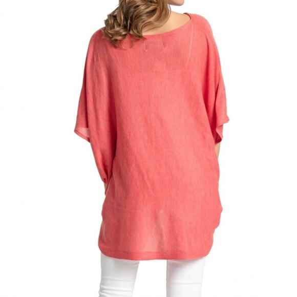 Save the Ocean Apparel Company Recycled Coral knit twist Poncho One Size - Picture 2 of 11